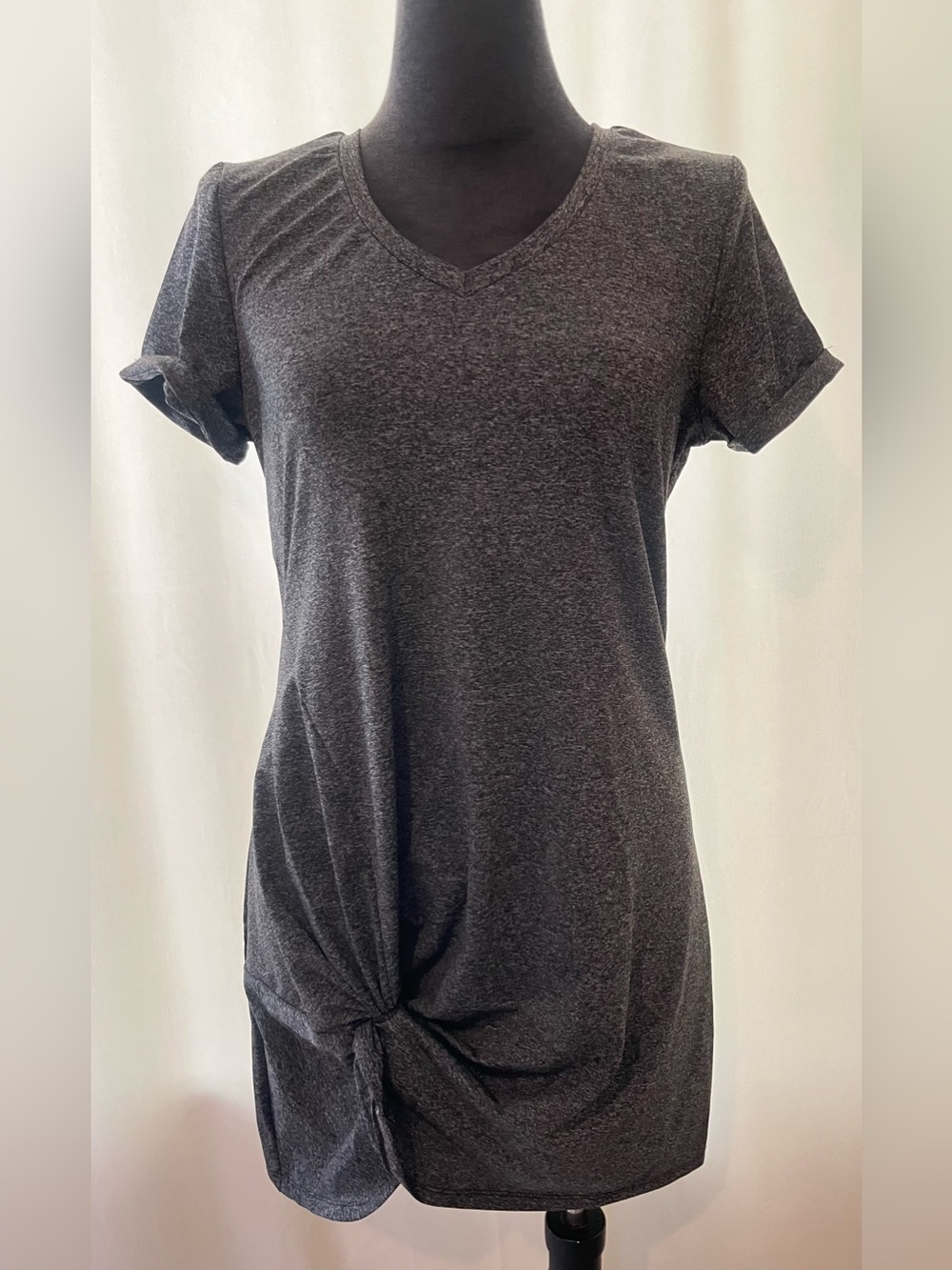 NWOT Women's Twist Front Short Sleeve Mini Dress V Neck Cut Out Short Dresses - Picture 2 of 11